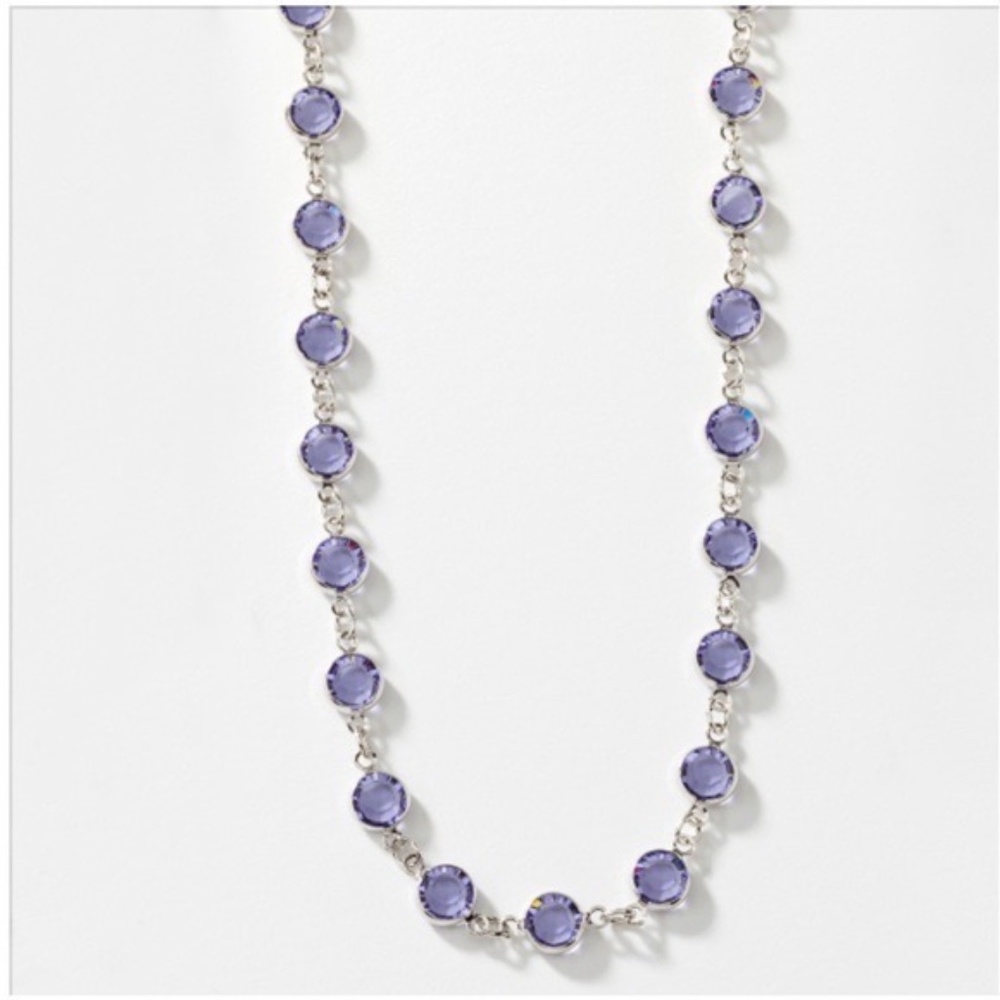 Touchstone Crystal Chanelle dark purple necklace